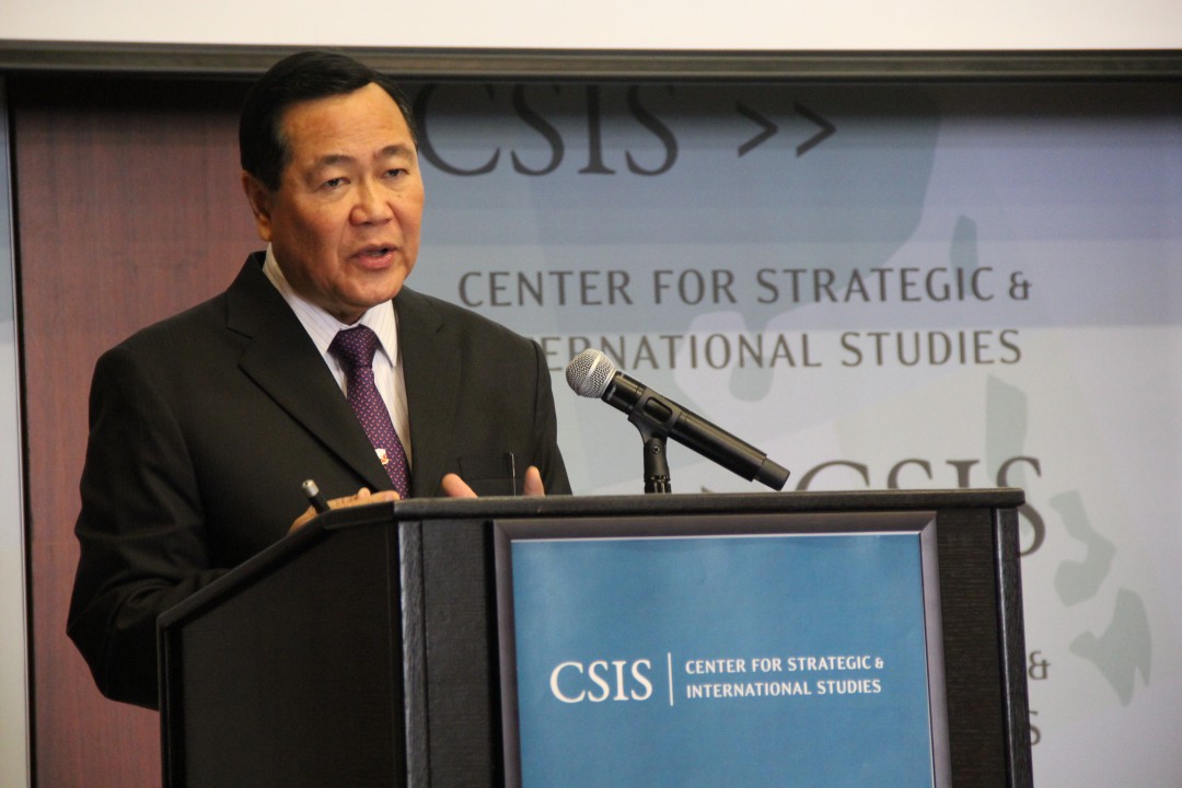 Carpio in a separate talk on the issue of PH-China dispute. Philippine Embassy photo