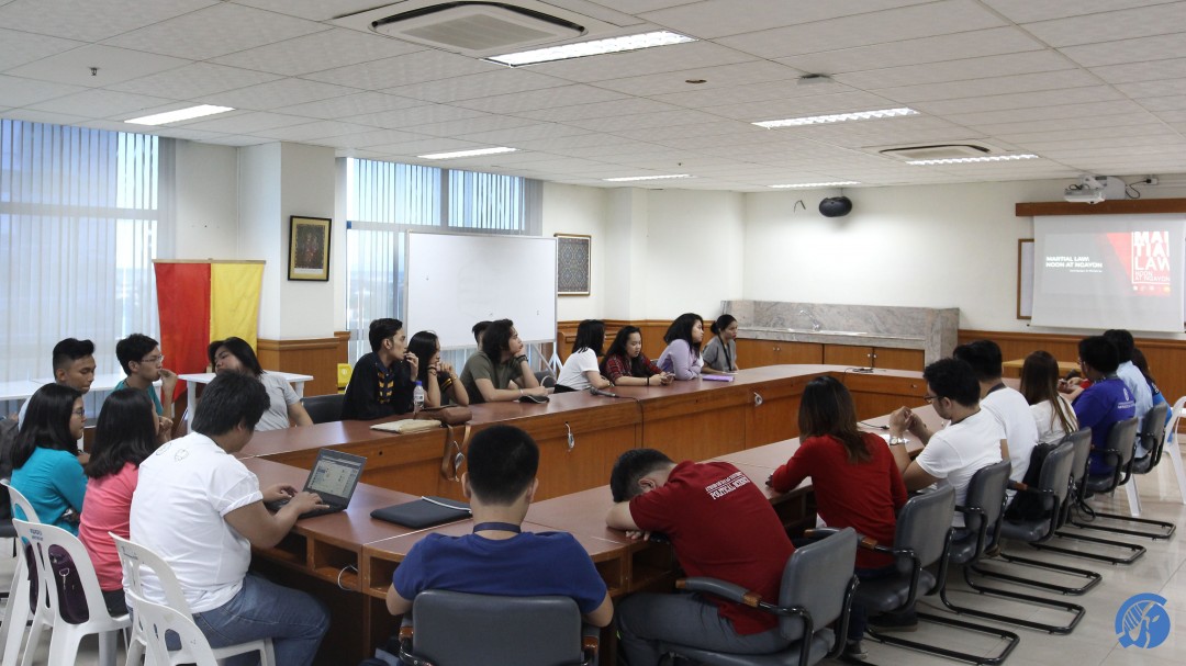 Students from different organization convene for the discussion on Martial Law. Photo by Hannah Balladares