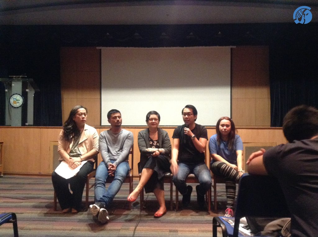 Some of the cast and crew answer questions during the school tour. Photo by Hannah Lou Balladares